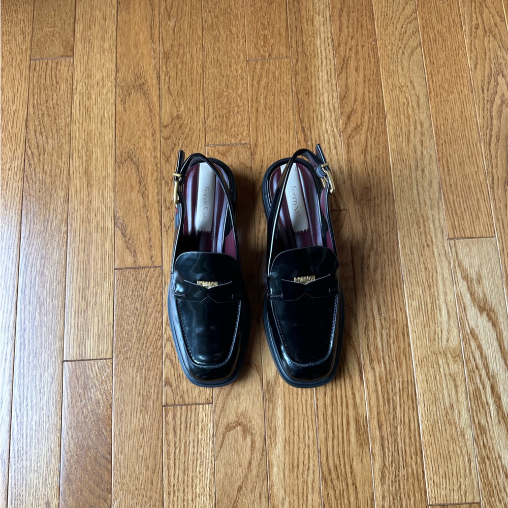 Franco Sarto Giada Slingback Loafer Pump Size 7.5 Black - Picture 3 of 6